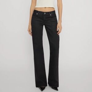 Frame Denim Black Straight Leg Jeans